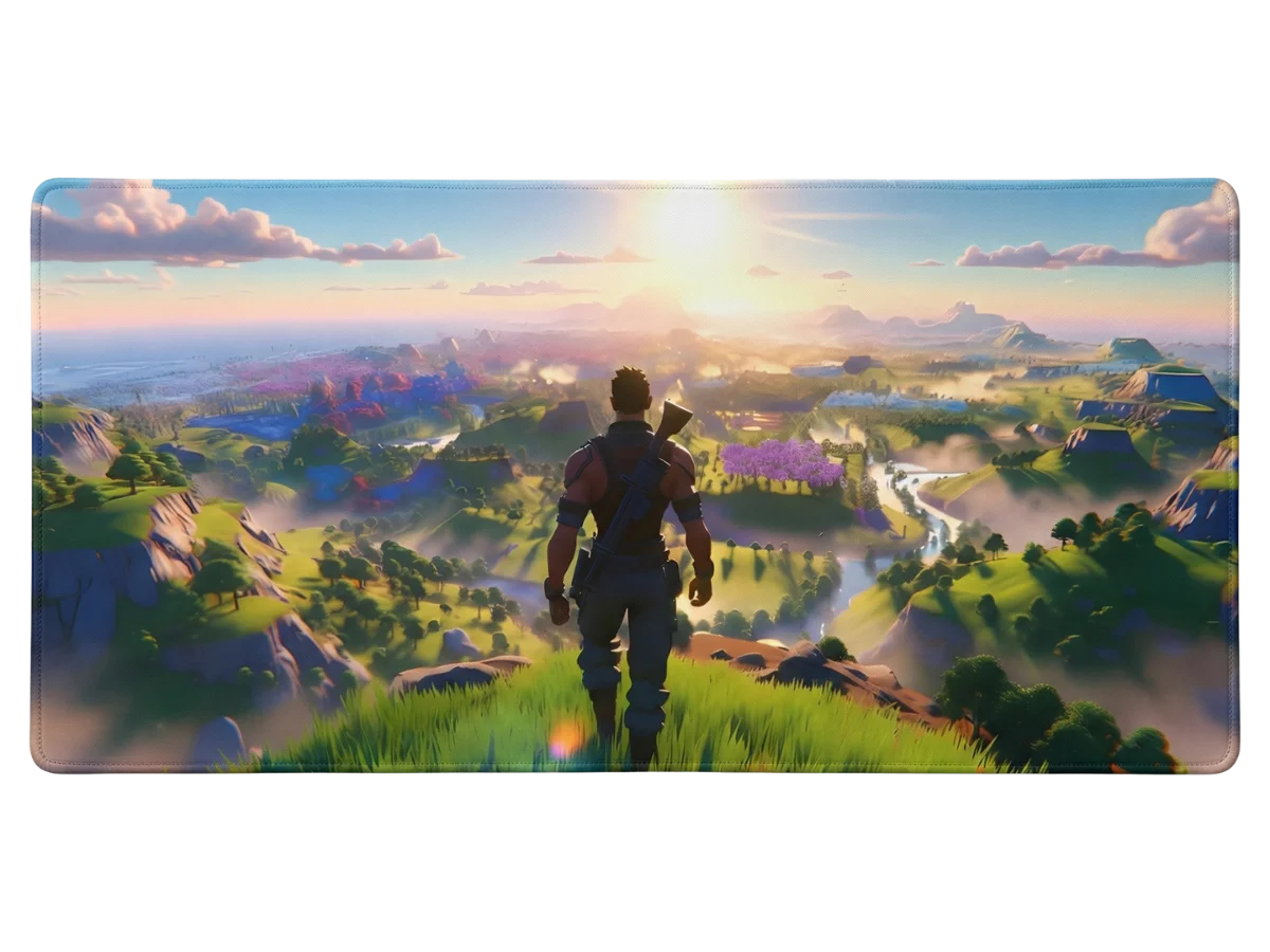 Tapis de souris Fortnite vue époustouflante sur l'île de jeu