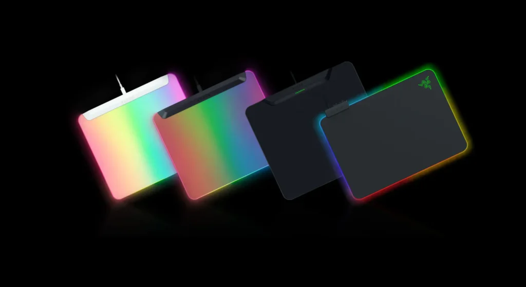 Gamme tapis de souris Razer RGB Chroma – Firefly Holographique et Goliathus BuddyPad
