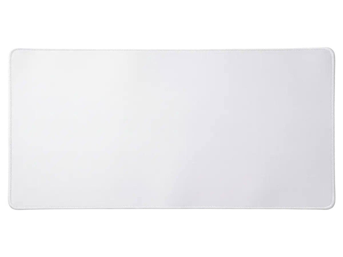 Tapis de souris blanc épuré BuddyPad, design minimaliste, surface tissu micro-tissé