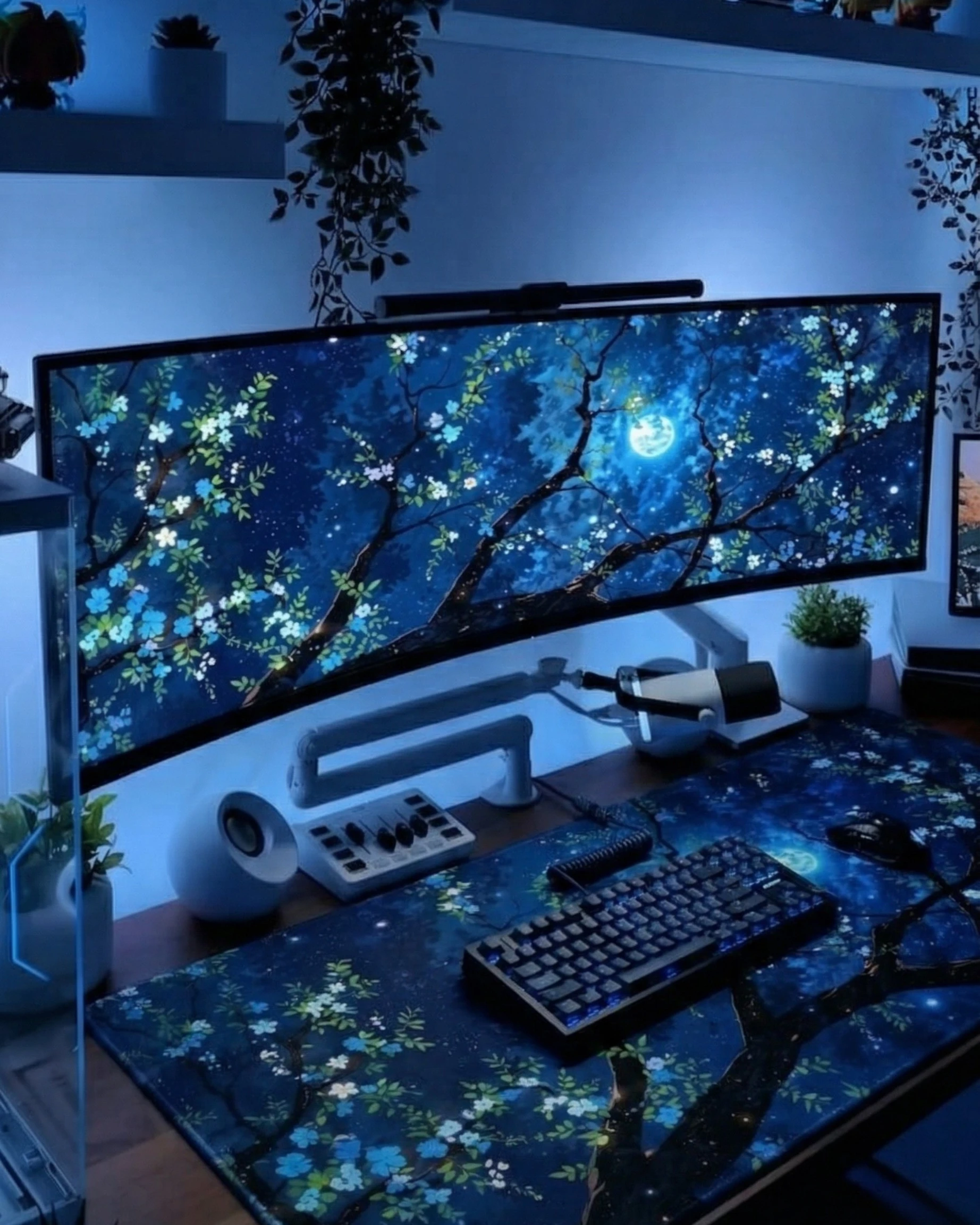 Setup bleu nuit floral